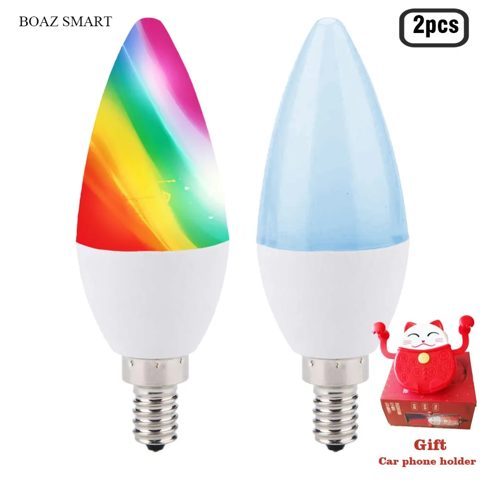 

BOAZ-EC smart E14 Candle Light WiFi Led Bulb Light Voice Control by Alexa Echo Google Home Siri 2.4G WiFi Control by Tuya APP