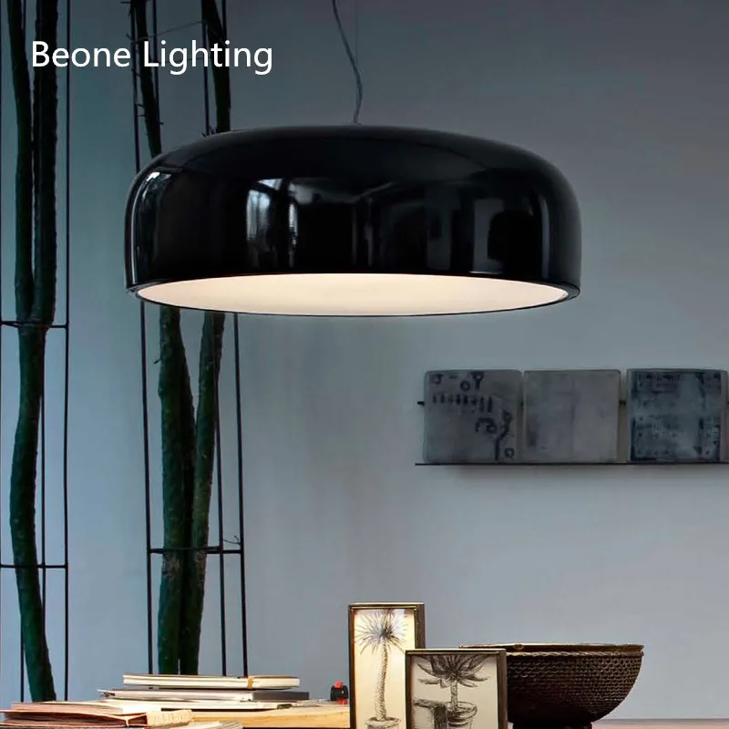 

Nordic D50cm D60cm Flos Smithfield Simple Designer white black pendant light lamp bedroom Acryl diffuser hanging suspended lamp