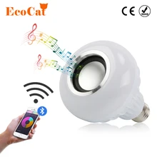 ECO Cat E27 LED Music light Smart Wireless Bluetooth Speaker Playing Dimmable LED RGB Music Bulb