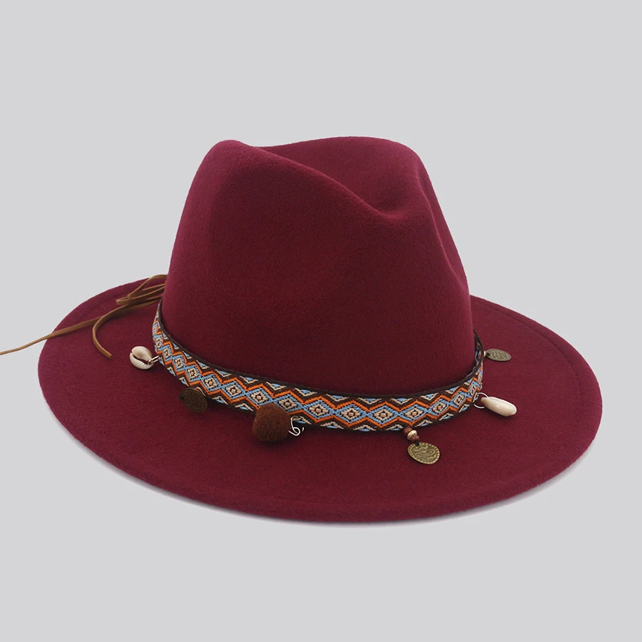 red wide brim hat men