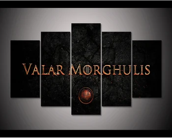 

Framed HD Print 5pcs Game of Thrones Valar Morghulis canvas wall art Painting home decor wall art print canvas painting /PT1142