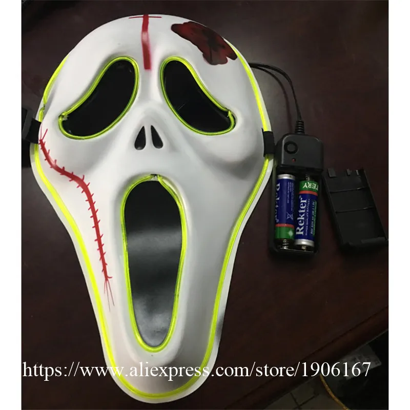 New Year Flash El Wire Led Glowing Beauty Christmas Party Mask Hot Sale04