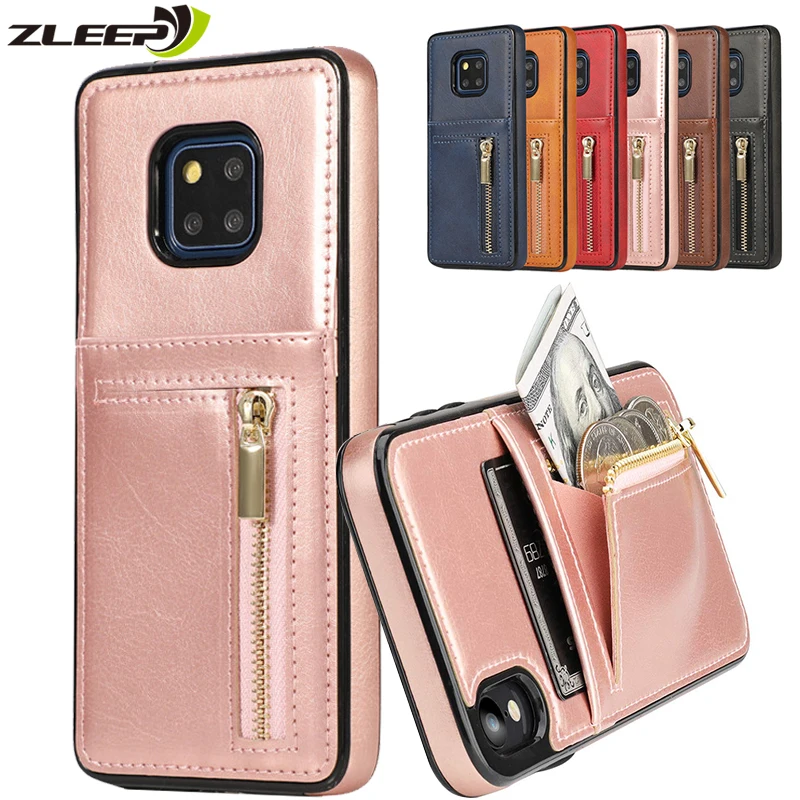

Hawei Mate20pro Leather Zipper Wallet Case For Huawei Mate20 Pro Lite Mujer Card Holder Phone Soft Slicone Back Cover Coque Etui