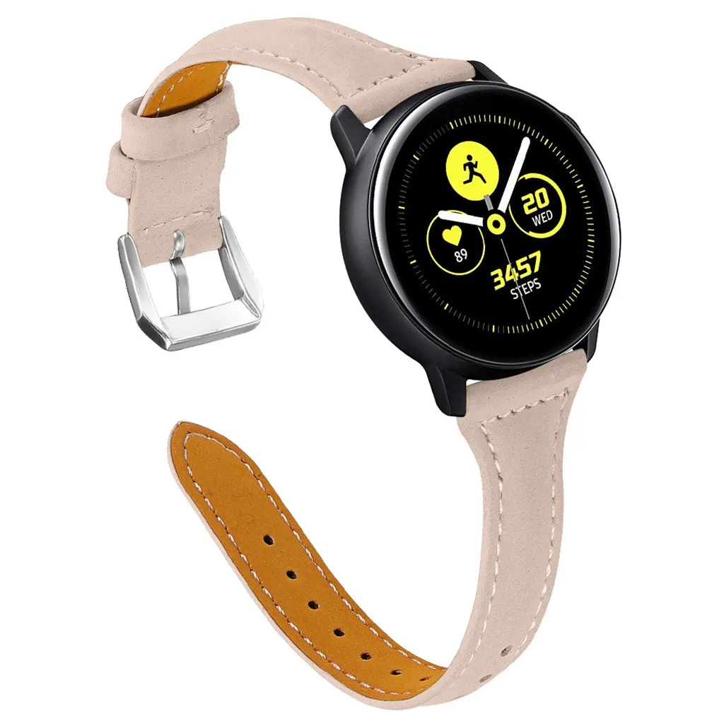 2019 модные женские туфли Для мужчин ремешки для samsung Galaxy Watch active 20 мм кожа пряжкой заменить Для мужчин t часы браслет для ремня