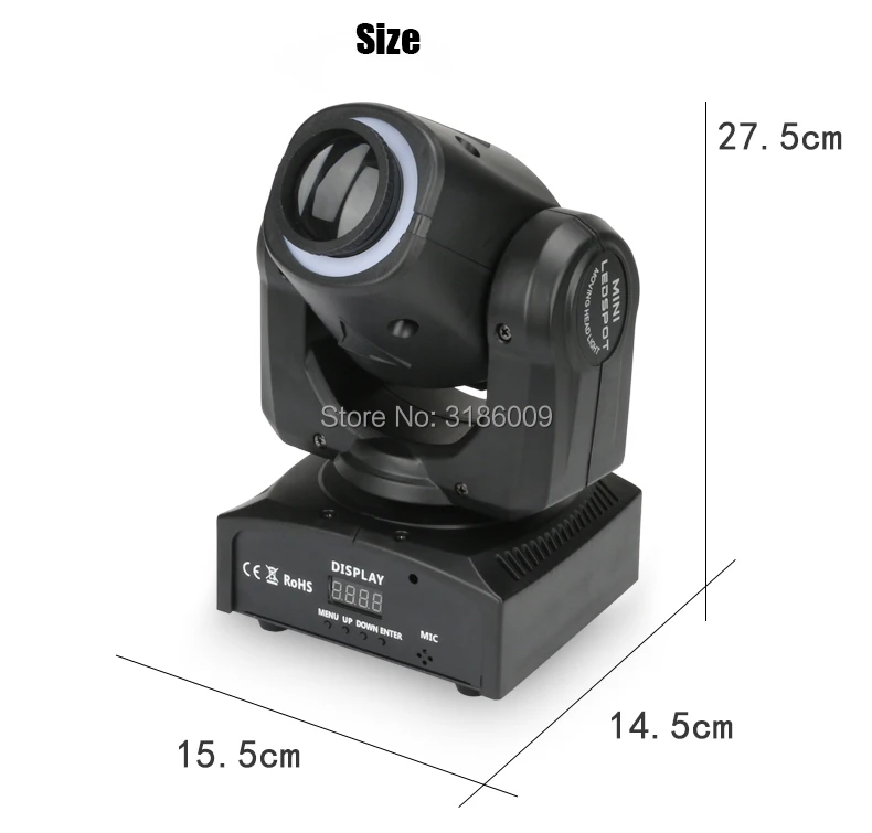 Пятно 30 W светодиодный движущихся головного света с полосы света и гобо плиты и Цвет плиты, высокая Яркость 30 W Мини светодиодный