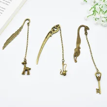DIY Cute Key Metal Bookmarks Cartoon Kawaii Deer Book Markers Paper Clips For Books Kids Gift Stationery Free Shipping 3817