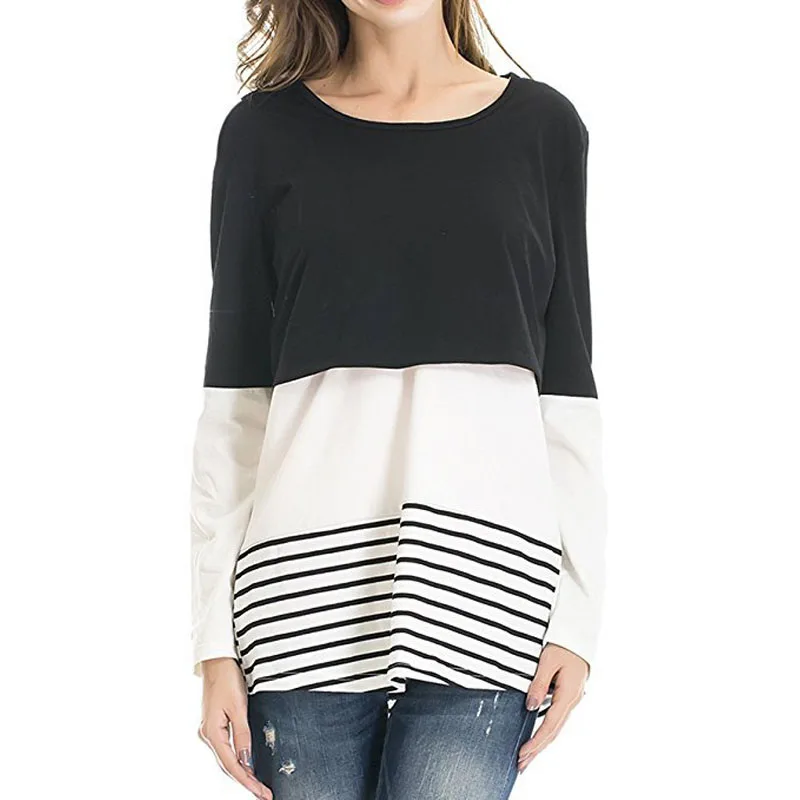 

Long Sleeve Feeding Clothes For Pregnant Women Maternity Nursing Tops Breastfeeding Tees Pregnancy T-Shirts Clothing Autumn