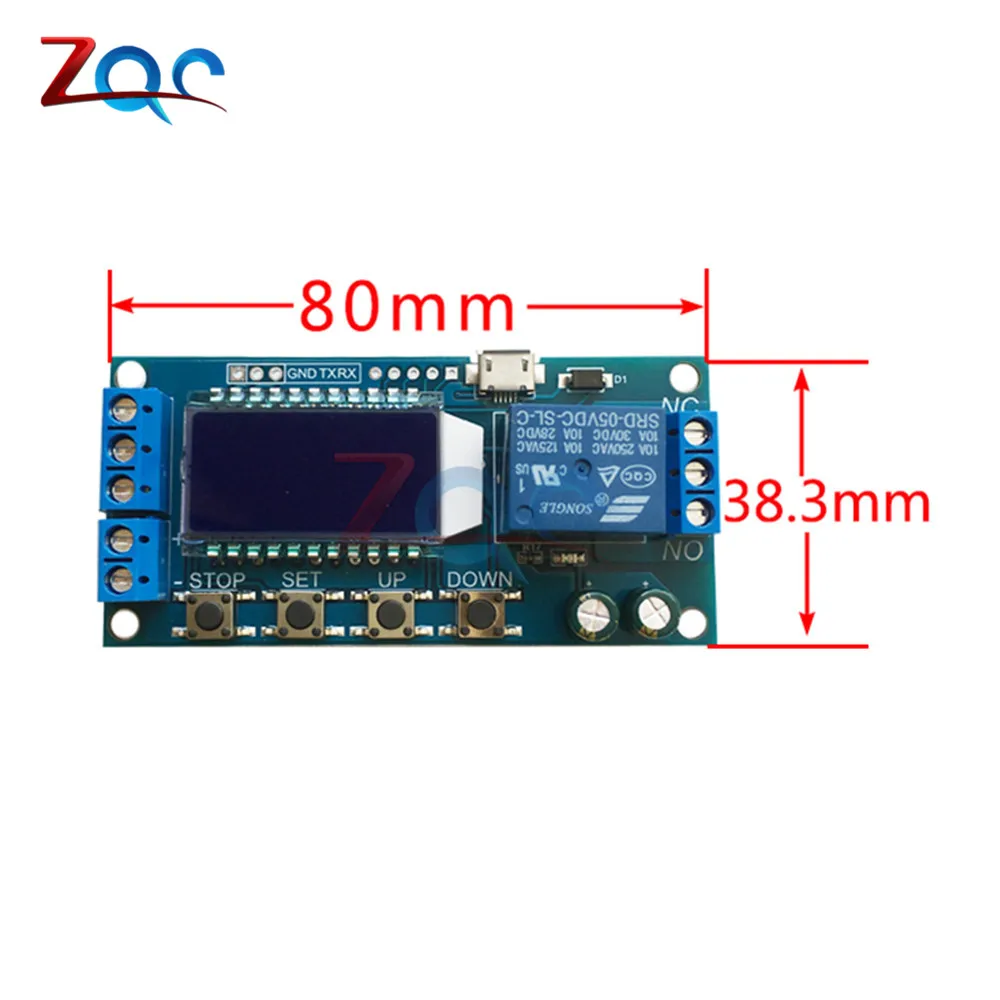 Micro USB цифровой ЖК-дисплей реле времени задержки модуль DC 6-30 в управление многофункциональный таймер переключатель цикл запуска модуль Плата