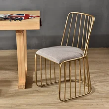 Скандинавский барный стул для отдыха, современный минималистичный обеденный стул из кованого железа, барный стул, золотой высокий стул