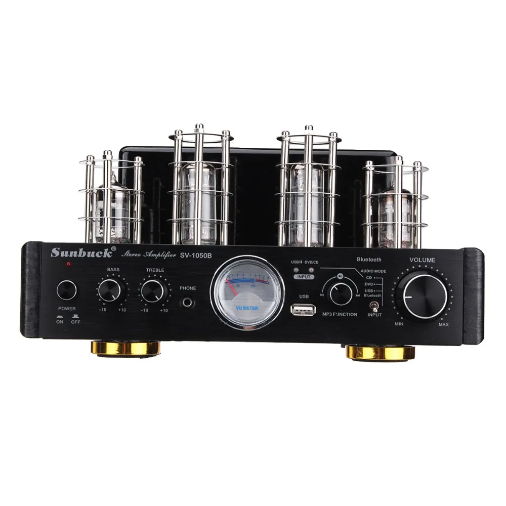 

2018 new SV-1050B built-in 4.0 Bluetooth MP3 lossless WAV USB 220V 25W 2.0 channel tube Home HIFI tube amp amplifier