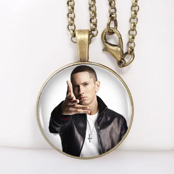 Eminem RAPPER Grammy Steel Chain Pop Pendant Necklace Slim Shady Hip