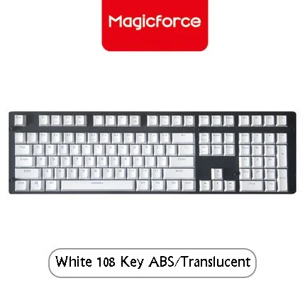 MAGICFORCE PBT Two-Color Moulding 108 Key Mechanical Keyboard Keycaps For Mechanical Keyboard Cute Mixed Color PBT Keycaps - Цвет: White 108 ABS