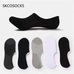 SKCOSOCKS 4 пар/лот Для женщин Для мужчин Мягкая Сетка Дышащие Носки Low Cut Повседневное хлопковые нескользящие Невидимые Нет Показать носки Meias