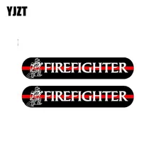 YJZT 2X 13 см* 2,4 см забавным принтом «Пожарный Сэм» Автомобильная наклейка Светоотражающая наклейка ПВХ 12-0497