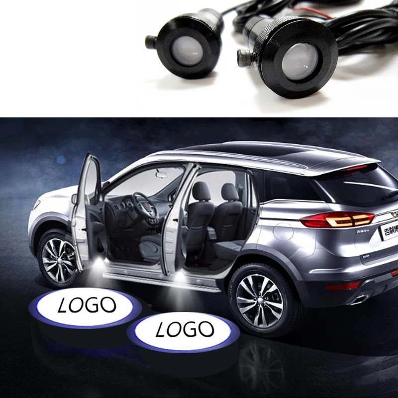 

2Pcs Ghost Shadow Light Welcome Lamp Logo Laser Projector Car LED Door Warning Light For Acura Chevrolet Kia Subaru Jeep Jaguar