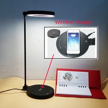 Перезаряжаемые LED 8 Вт лампа с Беспроводное зарядное устройство смартфон 5 передач диммер с ночного чтения Освещение патент настольная 3000 часов