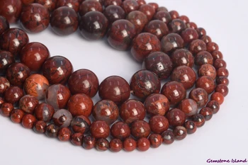 

GemIsl& Wholesale Natural Red Breccia Stone Loose Beads Round Shape 4/6/8mm