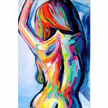 

Handmade thick knife abstract high quality Modern Abstract Lady-Sexy-Back Canvas Decor Oil Painting bedroom artwork