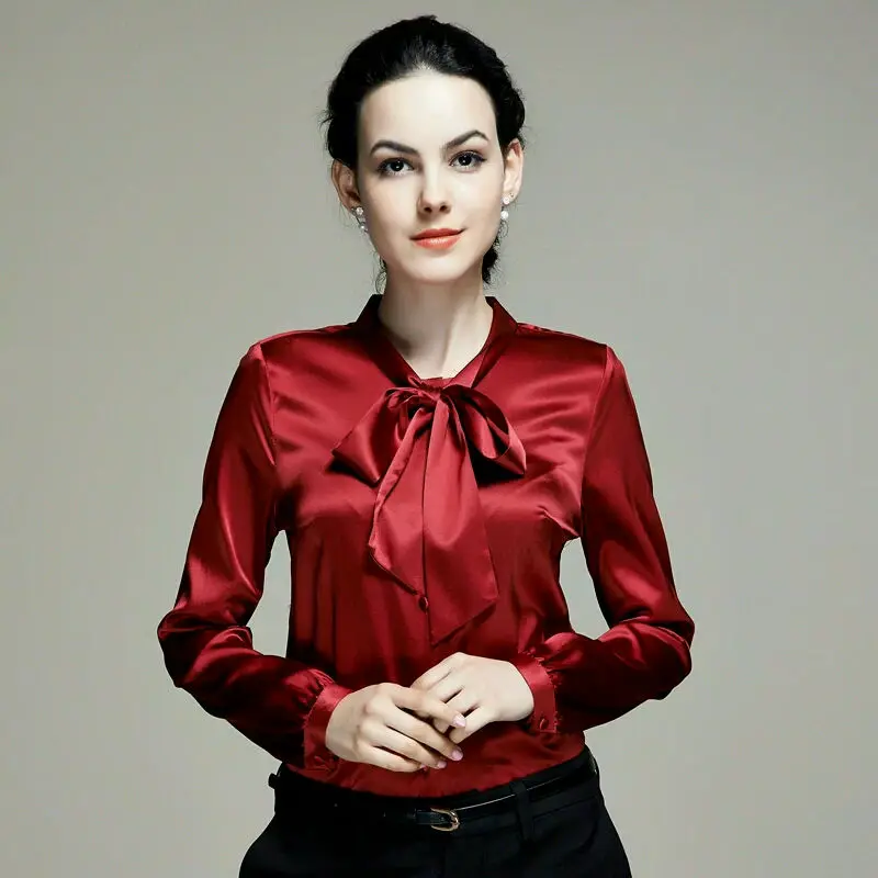 Red Silk Blouse Plus Size Best Design 2018 Sleeveless Plus Size Silk Cowl Blouse Wrap Top Elegant Office Wear