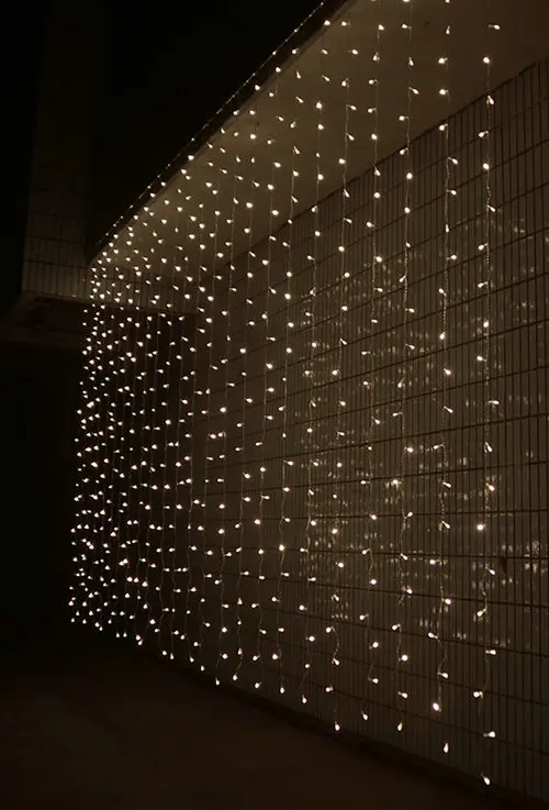 300led Фея Строка Сосулька Светодиодный занавес светильник 300 Лампы Рождественский