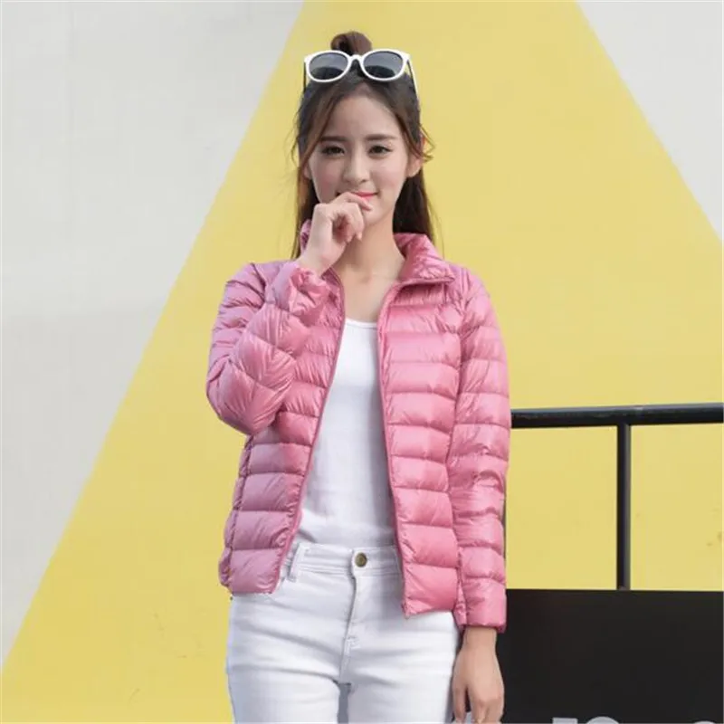 

2016 winter 90% white duck padding short down jacket women's Ultra light weight coat female outerwear colorful plus size S-3XL