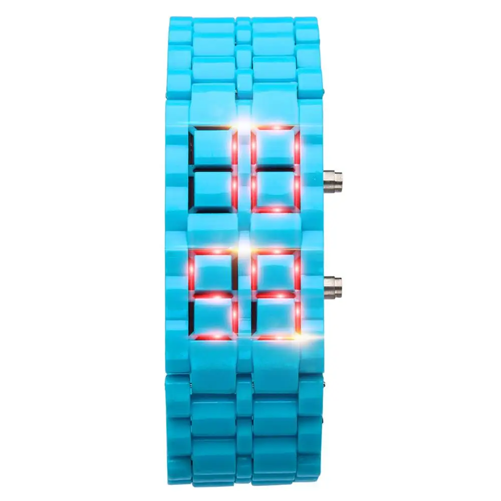 Железный самурайский металлический браслет лавовые Часы светодиодный цифровые часы для мужчин и женщин Reloj Deportivo Mujer Relogios Feminino - Цвет: c
