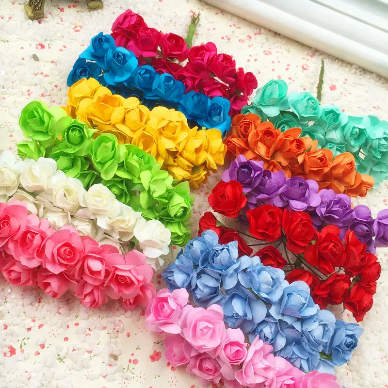 us 2 1 30 off 144 pcs a artificial flowers mini paper flowers wedding gift box invitations christmas decorations free shipping in artificial dried paper flower christmas ornaments