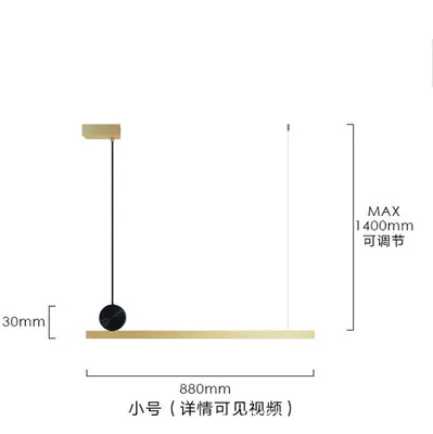 Геометрическая линия, подвесные лампы для ресторана, скандинавский пост-Современный дизайнерский длинный стол, светильник для столовой, роскошный Медный Подвесной Светильник - Цвет корпуса: S