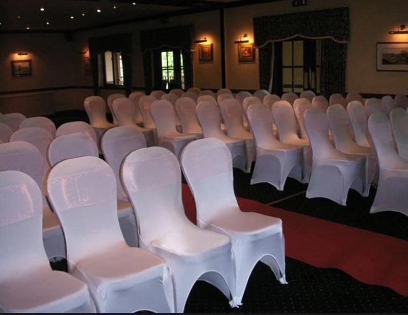 200 шт Свадебные вечерние банкетные гостиничные лайкры полиэстер ткань стрейч эластичные универсальные белые спандексовые свадебные чехлы на стулья чехлы