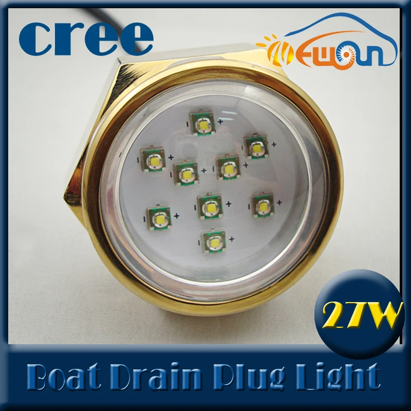 27W 1800LM high brightness IP68 drilling hole LED drain plug light for