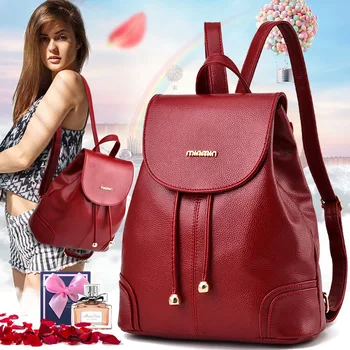 

2018 Fashion Women Backpack High Quality Youth Leather Backpacks for Teenage Girls Female School Shoulder Bag Bagpack