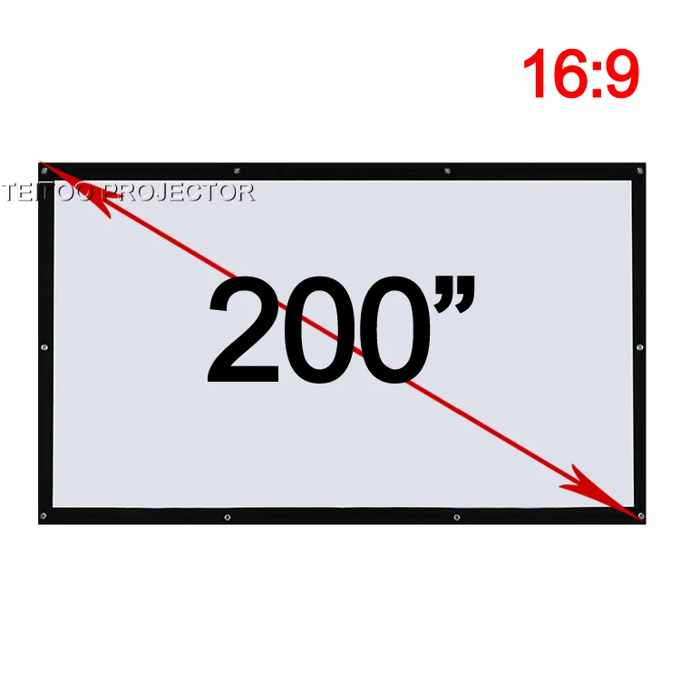 200 Inch 16 9 Large Size Outdoor Portable Fabric Canvas Projector
