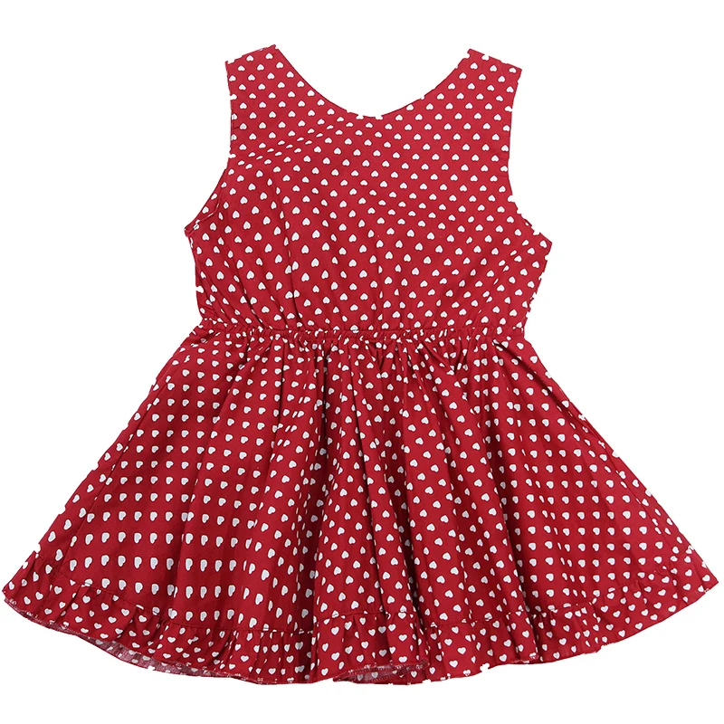 Girls Dresses for Kids Summer Clothes New Cute Sleeveless Print Cotton Sundress Children O-neck Brief Outwears 6 8 10 12 Years | Детская