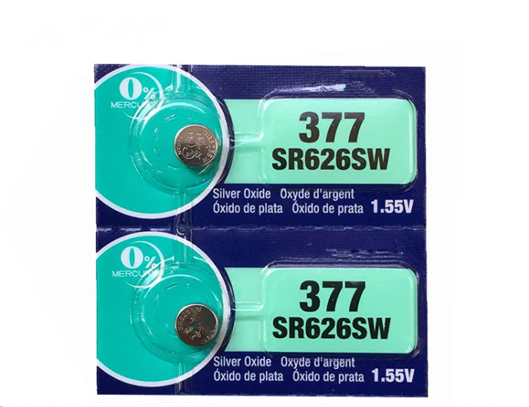 2X LONG LASTING 377 SR626SW SR626 AG4 Watch Battery ButtoLatest silver