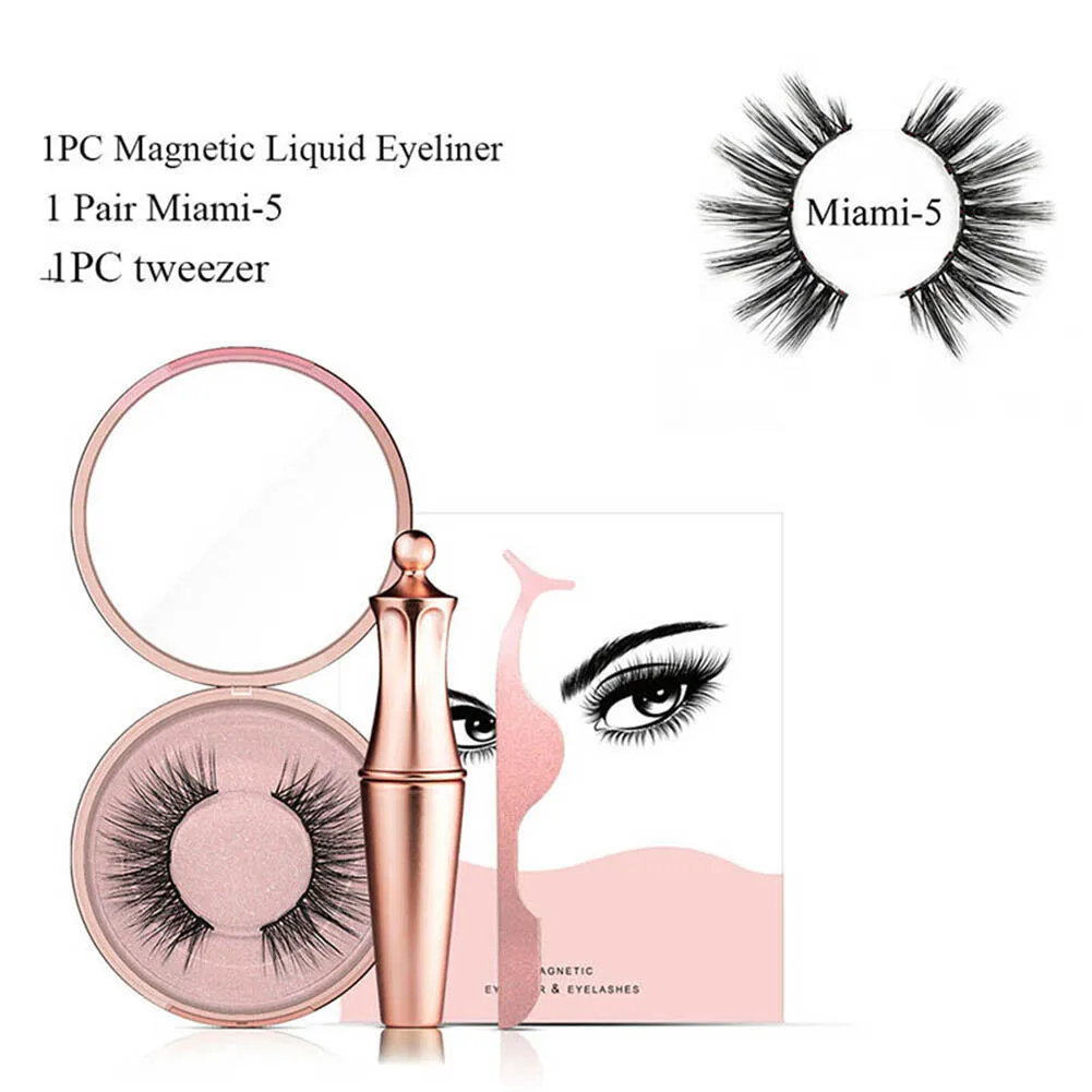 Miami Магнитная подводка для глаз с магнитными поддельными ресницами набор глаз Косметика SSwell - Цвет: Miami