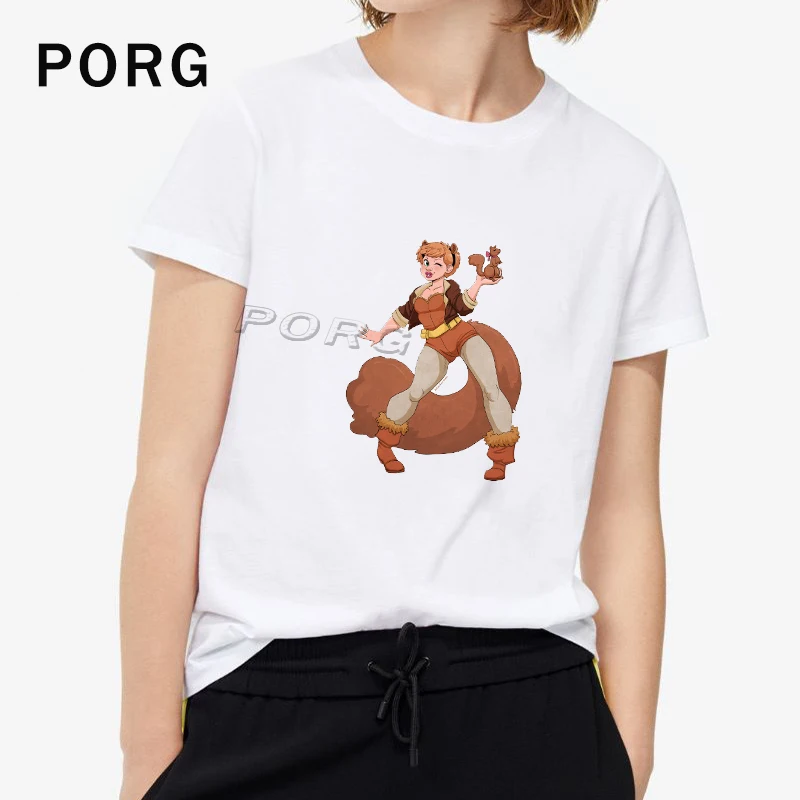 

The Unbeatable Squirrel Girl PORG T Shirt Women Gothic Tshirt Harajuku Streetwear Aesthetic Camisetas Verano Mujer 2019 Cotton