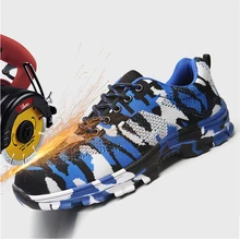 Защитная обувь пропускающая воздух smash-proof с защитой от проколов-доказательство Защитная обувь indestructi; деловые туфли на высоком каблуке большого size49 50