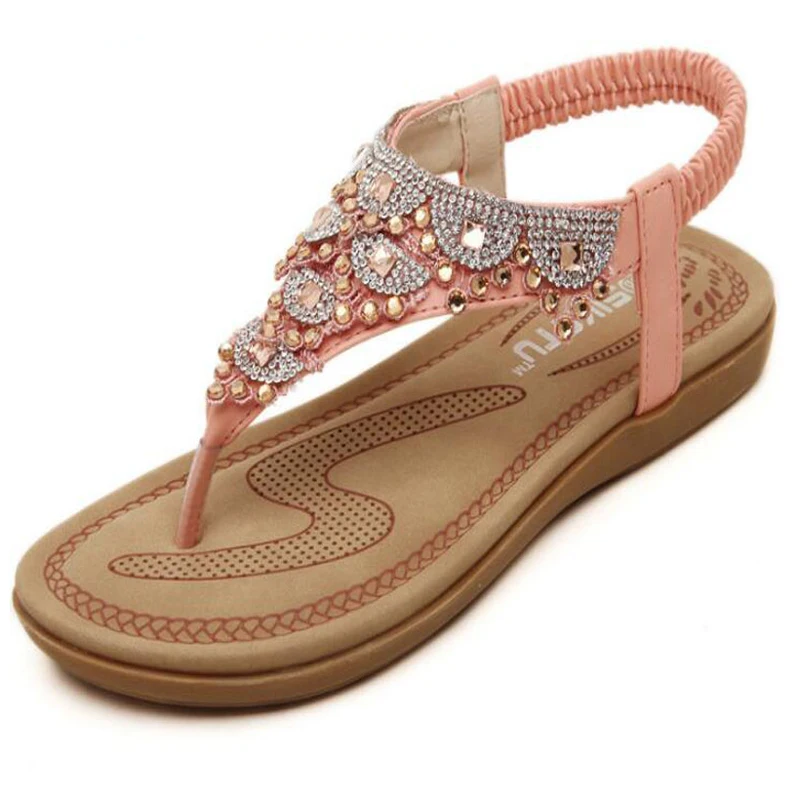 Aliexpress.com : Buy 2018 Woman Sandals Shoes Crystal Bohemian Clip Toe Comfortable Sandals 