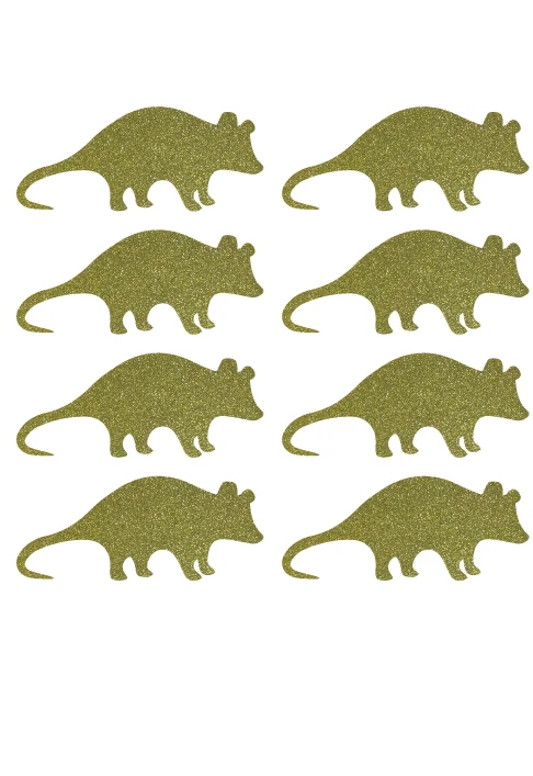 

3.8x1.6cm possum gold glitter sticker label