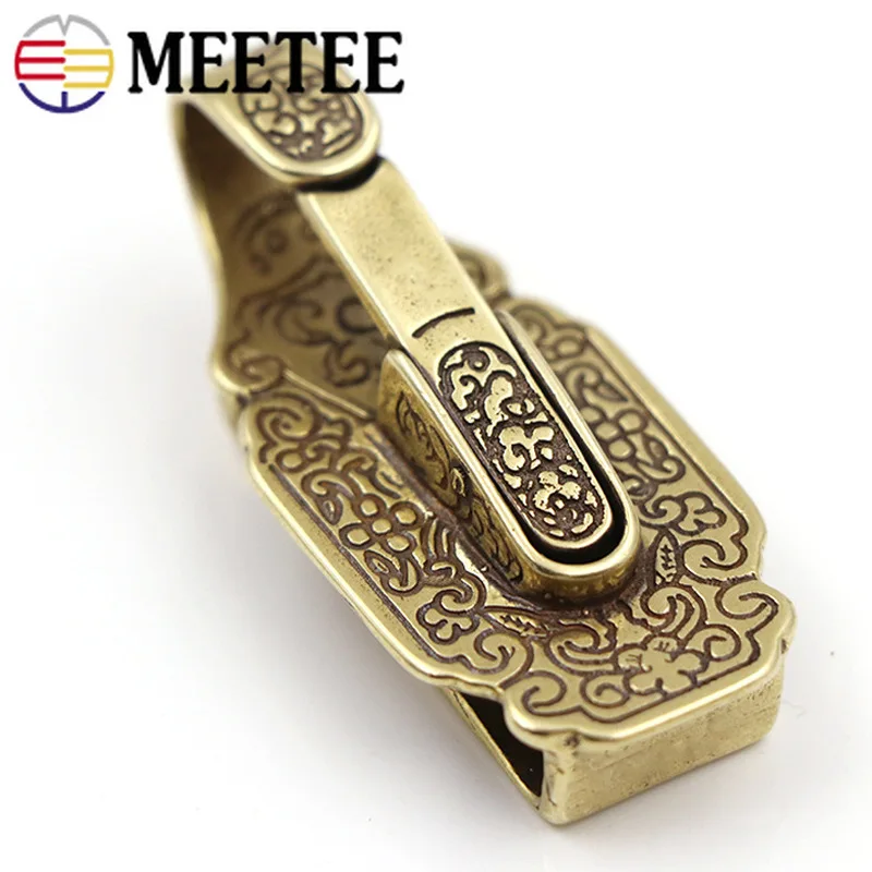 Meetee Solid Brass Metal Belt Buckle Men Women Belt Head for Belt Metal Pin Buckles DIY Leather Craft Jeans Accessories