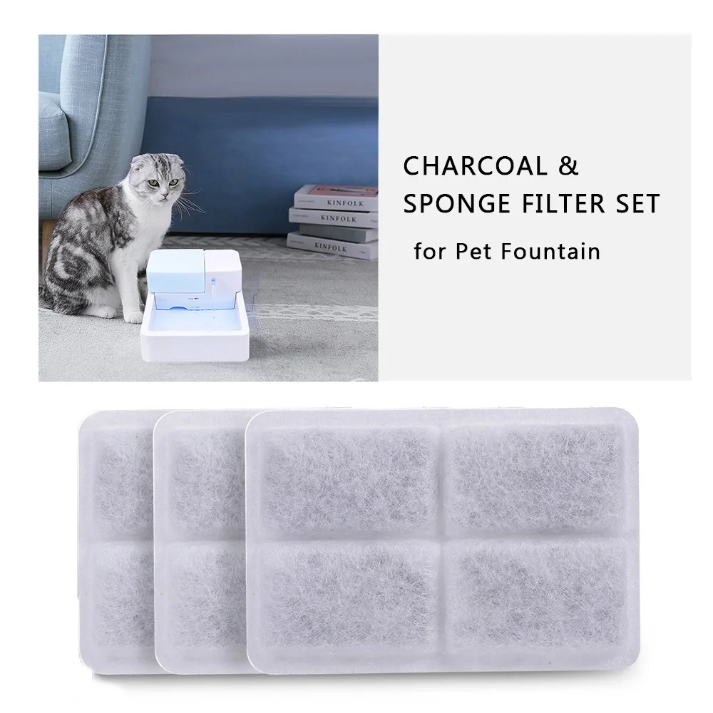 

3/4pcs Charcoal Water Filter For Automatic Water Drinking Fountain Cat Dog cat Pet Bowl Drink Dish Filter Water Dispenser