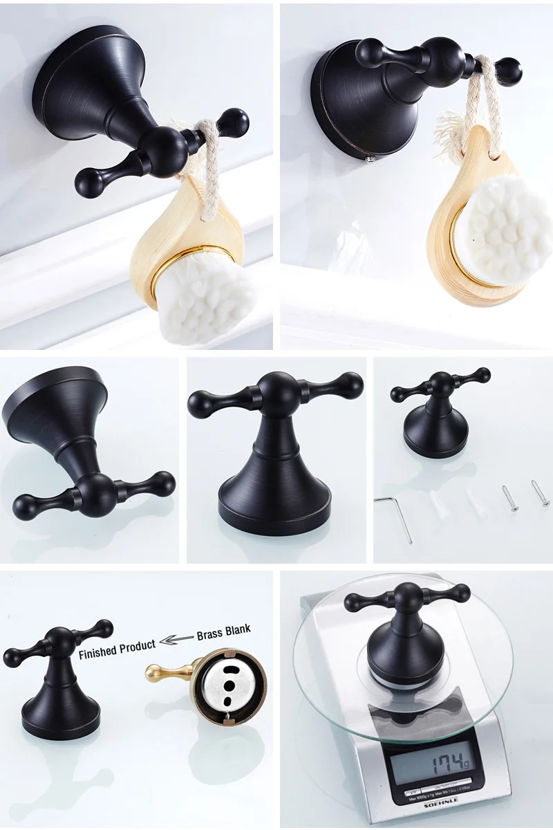 robe hook black antique