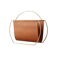 Маленькая настольная папка из нержавеющей стали книжная полка Бытовая кожаная металлическая стойка для журналов с ручкой напольный держатель для газет