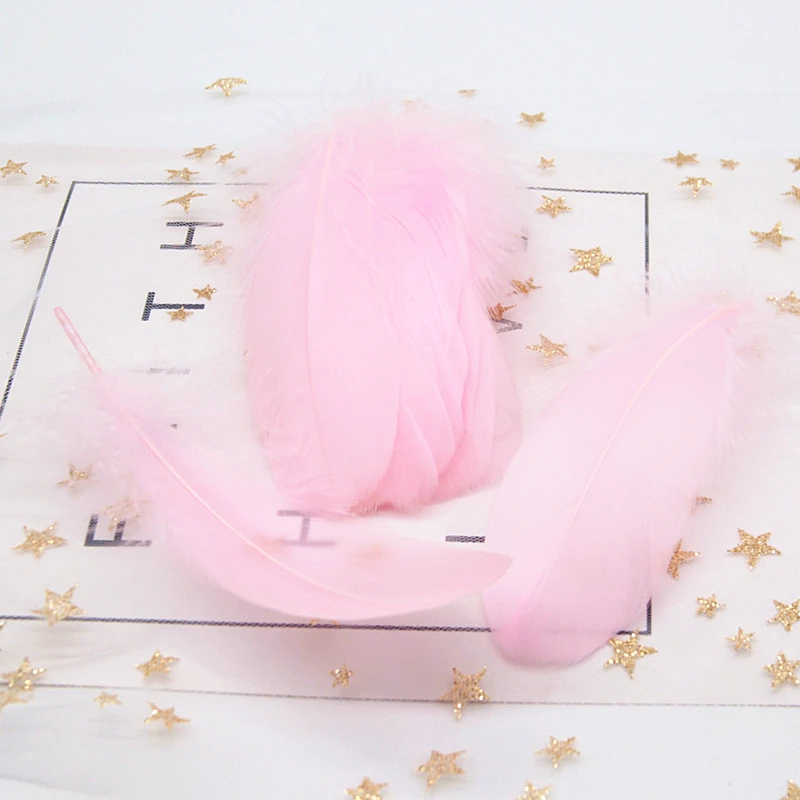 Pink 50pcs DIY гусиные перья 10-15 см Лебедь Шлейфы перья Промытые гусиный пух пушистые Шлейфы для свадьбы шляпа аксессуары для волос ремесло изготовление - Цвет: Pink 50pcs