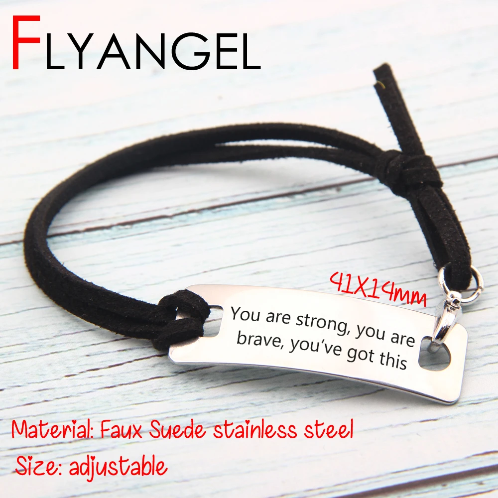FLYANGEL Leather Cord Bracelet You Are Strong Brave You've Got This Cute Jewelry Women Man Gifts | Украшения и аксессуары