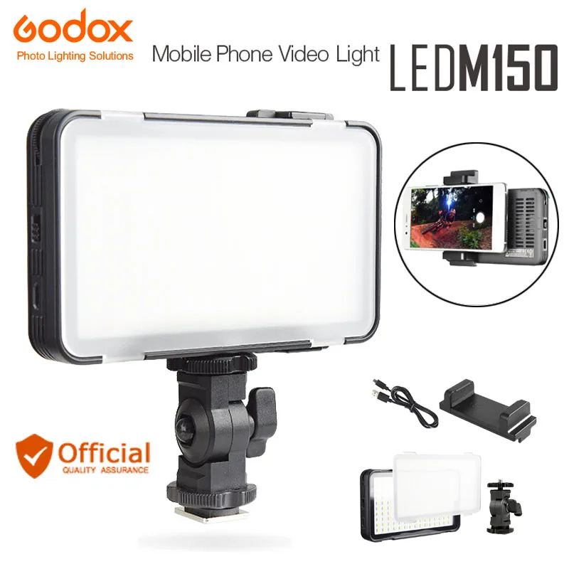 

Godox LEDM150 Mobile Phone Video Light Max Power 9W 5600K USB power Charge Socket For Portable Digital EOS Camera Camcorder DV