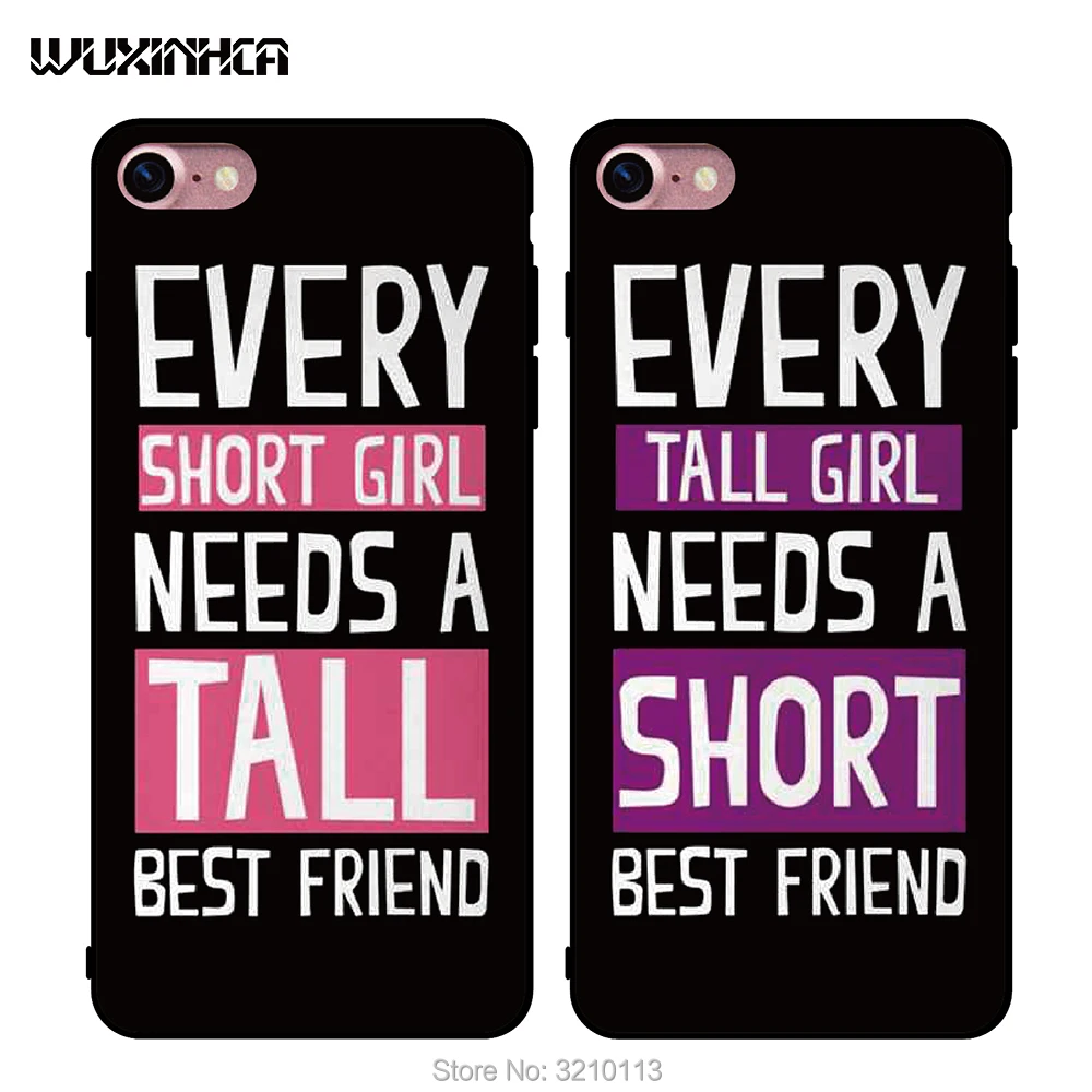 

WUXINHCA Cute Couples Phone Cases For iphone X 7 8 6 6s plus 5 5S SE Gift BFF best friend Soft TPU ShockProof Protective Shell
