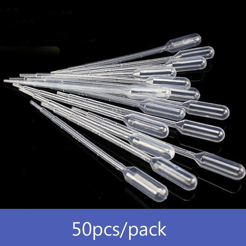 

(50 pieces/pack) 5ml Plastic Pipettes Disposable Graduated Pasteur Pipette Dropper Polyethylene Makeup Laboratory Tools