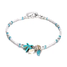 Новинка года! женские летние модные браслеты с бусинами в виде раковины и морской звезды, пляжные браслеты для девушек, подарочные украшения для ног