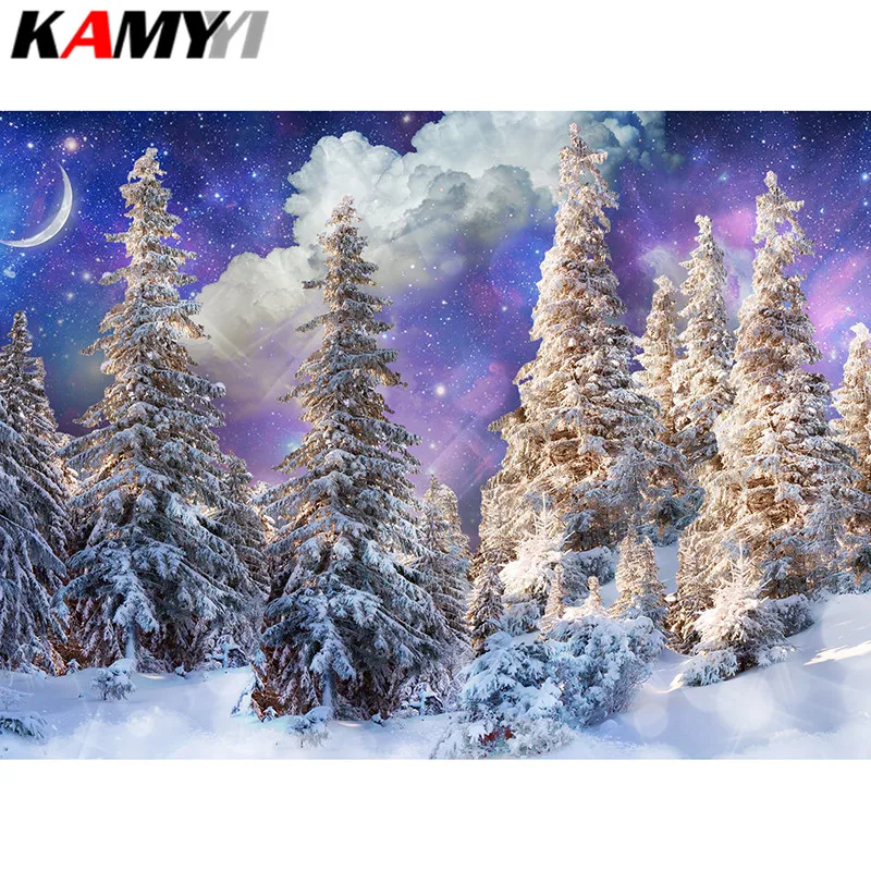 

Full Square Diamond embroidery Full Diamond mosaic DIY 3D Diamond painting Cross stitch Snow mountain scenery